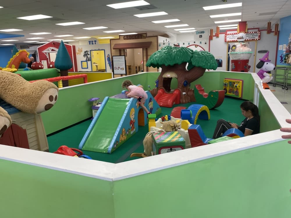 The smaller play area is for kids who are not old enough to feel comfortable in the bounce houses. (Darcy Sprague/ Community Impact Newspaper)