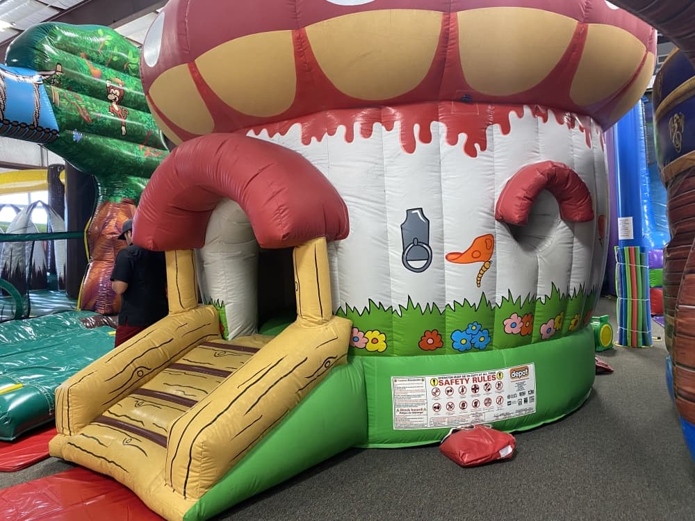 Sylliaa chose a variety of bounce houses for the play scape. (Darcy Sprague/ Community Impact Newspaper)