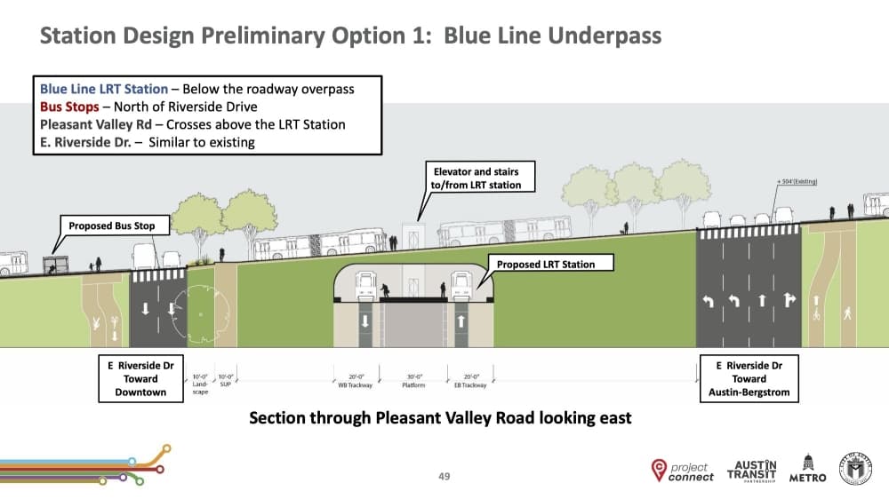 The underground station would put the bus and light rail on different levels. (Courtesy Austin Transit Partnership)