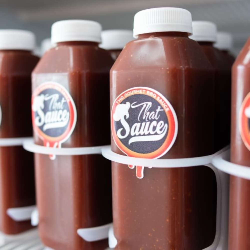 
The specialty That Sauce barbecue sauce is made from Kevin’s grandfather’s recipe.