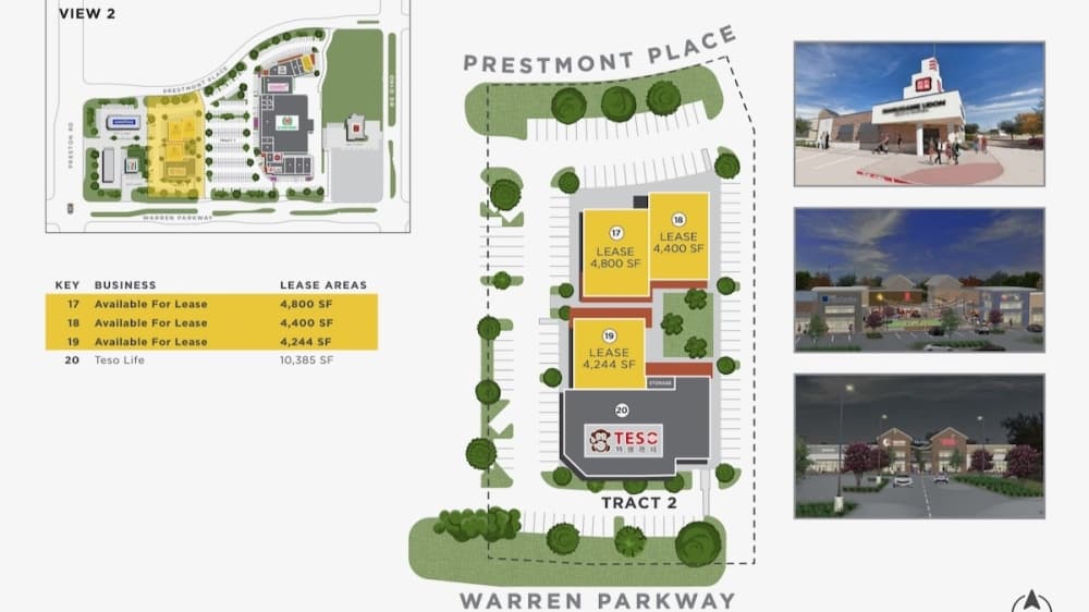 Japanese department store Teso Life will occupy a 10,385-square-foot building alongside three future tenants, according to plans from developer NewQuest Properties for a Phase II of the development. (Courtesy NewQuest Properties)
