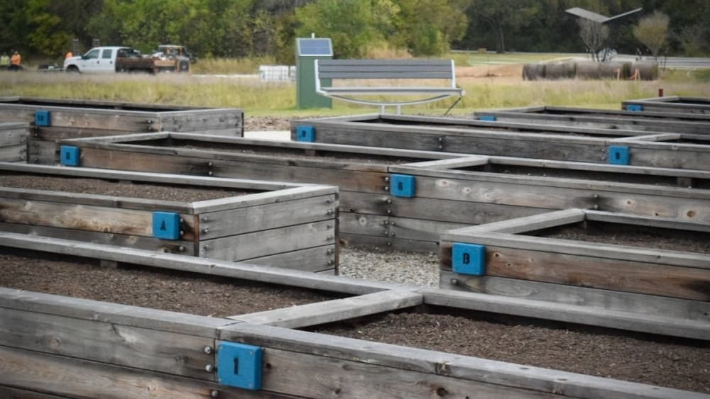 The garden has 88 beds for lease, and 33% of the beds were already leased ahead of the ribbon-cutting, according to Play Frisco. (Matt Payne/Community Impact Newspaper)