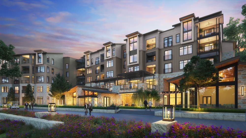 The new Touchmark at Emerald Lake retirement community in McKinney will offer independent-living, assisted-living and memory care residences. (Rendering courtesy Touchmark)