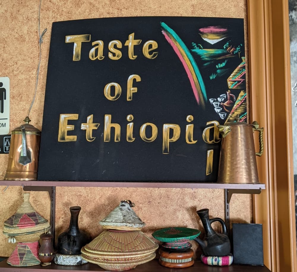 A display inside the restaurant.
