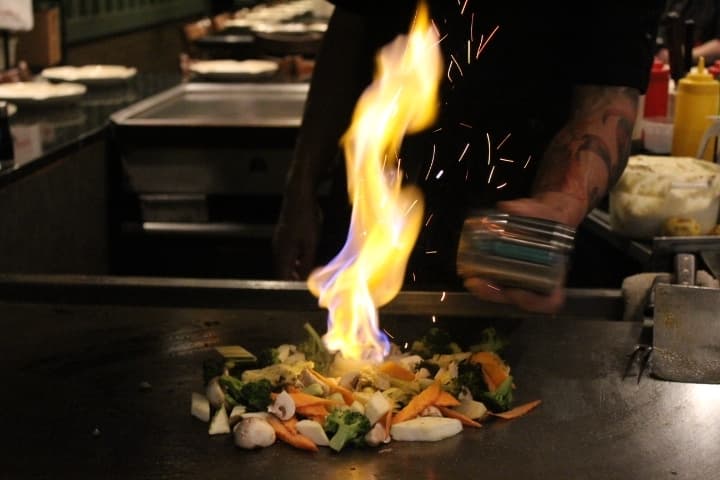 food on grill