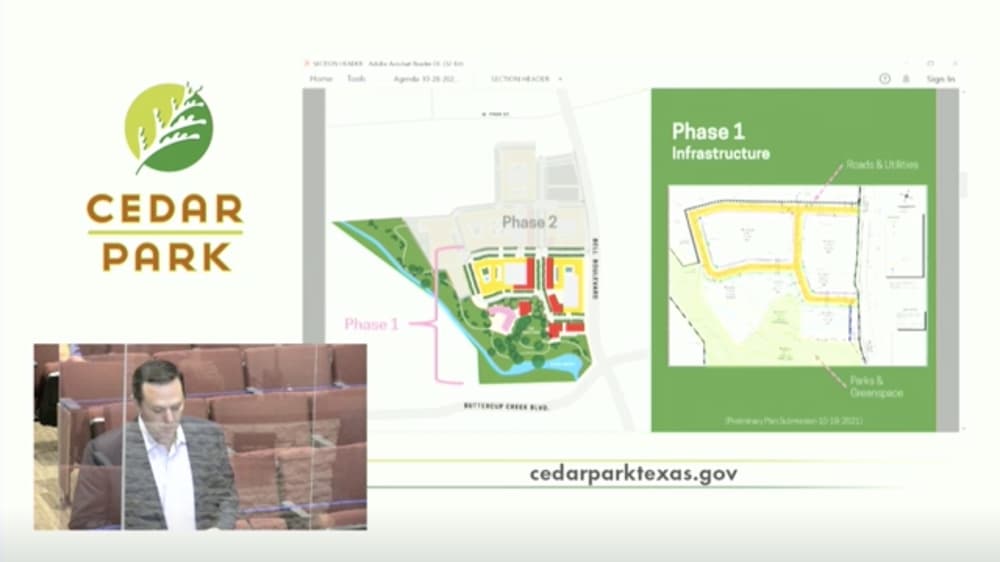 Bell District will begin infrastructure construction in early 2022. (Screenshot courtesy city of Cedar Park)