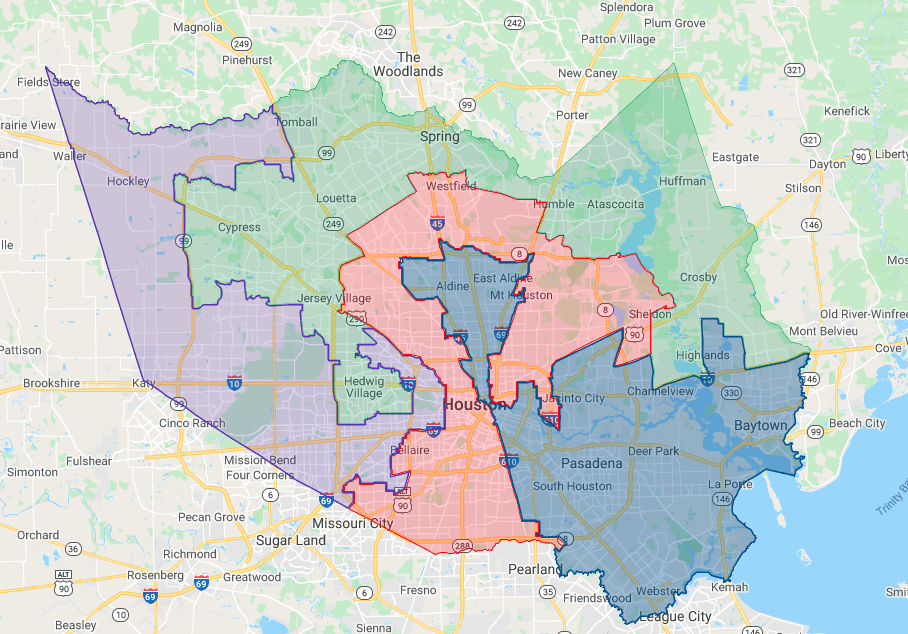 MAP: See where the new Harris County commissioner precincts will be