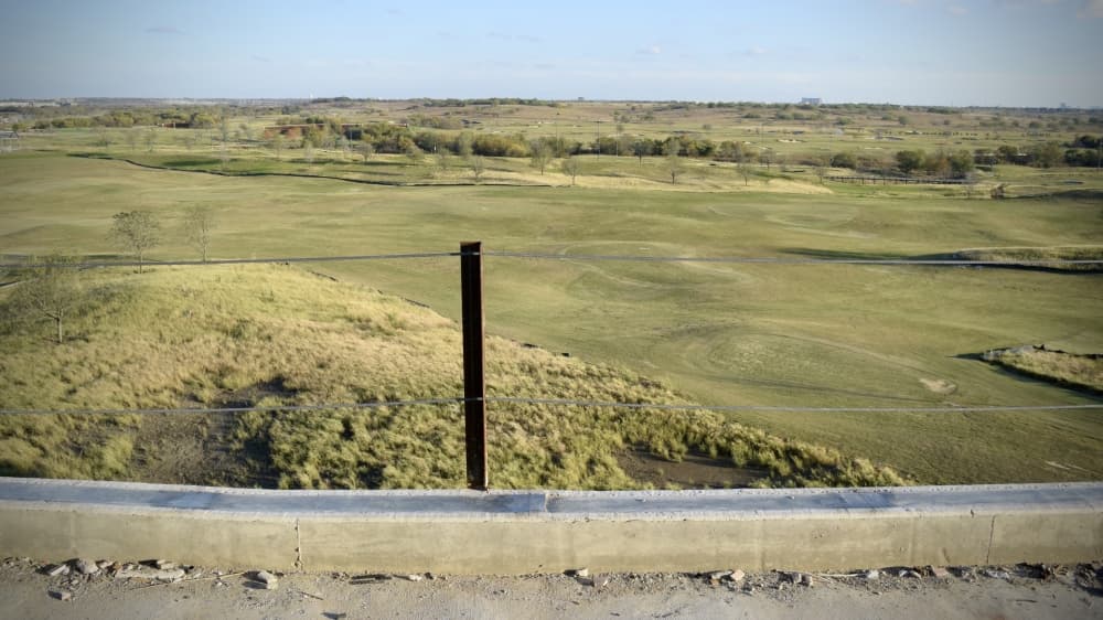 The fourth floor of the future PGA of America headquarters offers a scenic view of two 18-hole courses framed by the skyline of the city of Frisco. (Matt Payne/Community Impact Newspaper)