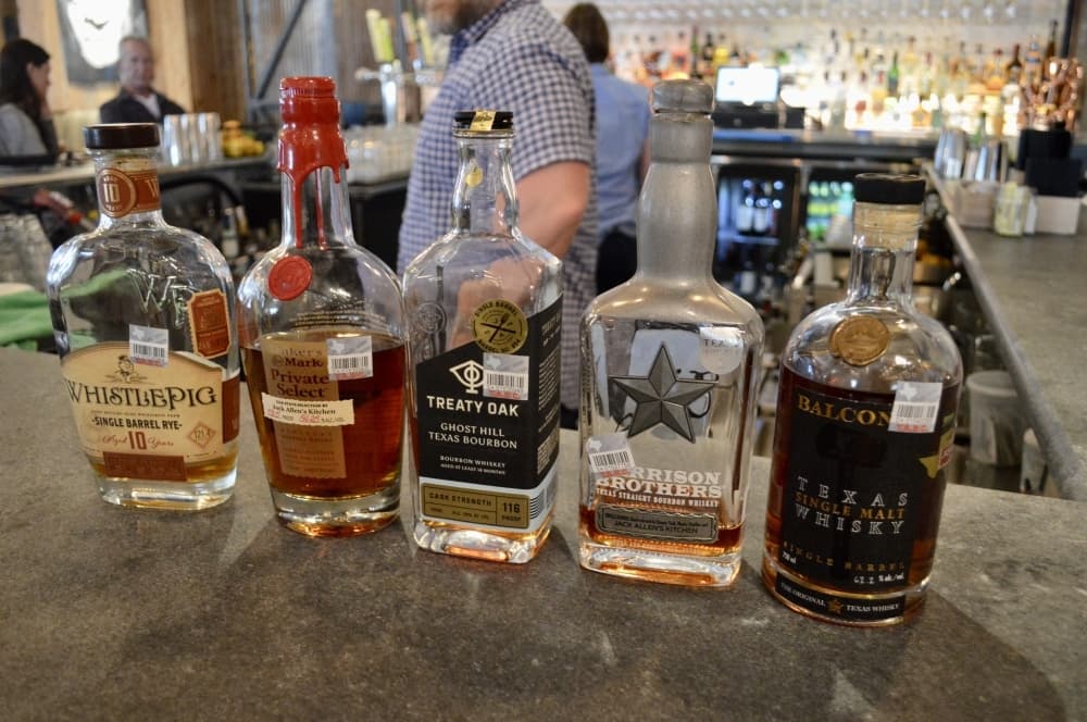 Jack Allen's Kitchen in Cedar Park has a wide array of whiskey available. (Taylor Girtman/Community Impact Newspaper)