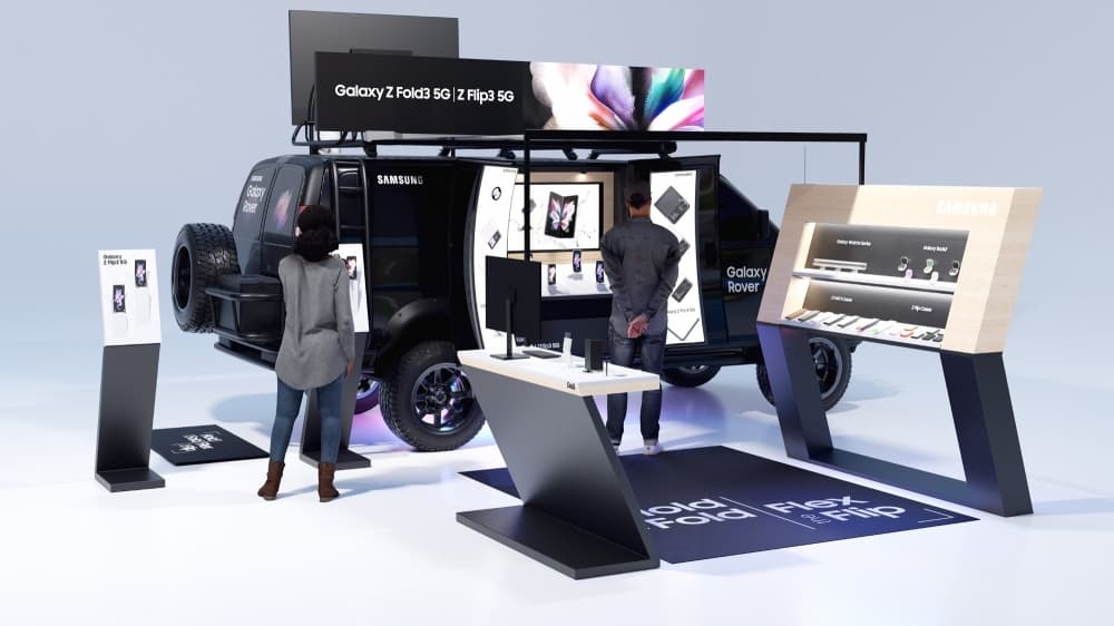 Samsung recently launched a temporary vehicle at Stonebriar Centre to showcase its products ahead of the store opening. The vehicle is called the Galaxy Rover. (Rendering courtesy Samsung)