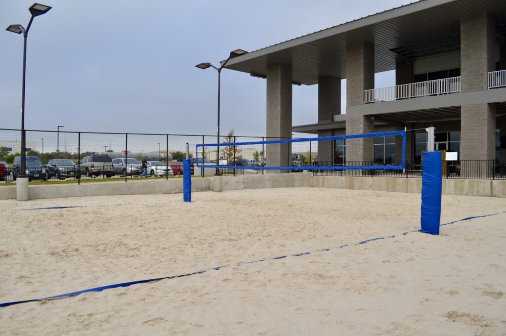 The Fieldhouse has a beach volleyball court available by reservation. (Taylor Girtman/Community Impact Newspaper)
