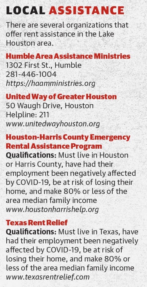 There are several organizations that offer rent assistance in the Lake Houston area. (Ronald Winters/Community Impact Newspaper) 