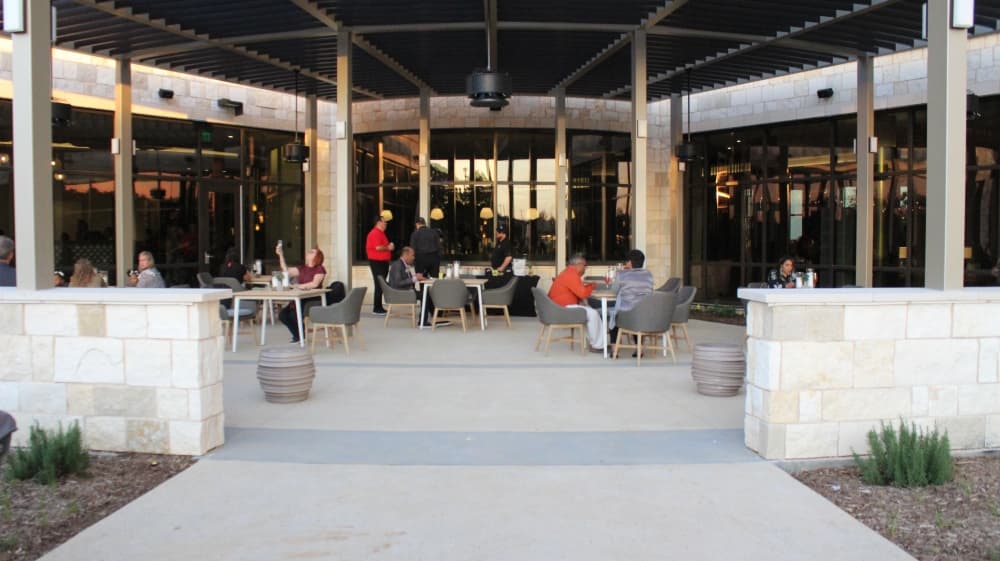 The Westin's patio is located next to the pool. (Sandra Sadek/Community Impact Newspaper)