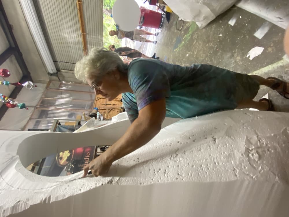 Faith Schexnayder and her husband, John, share a building where they run Flatfork Studio and Action Screen Graphics.