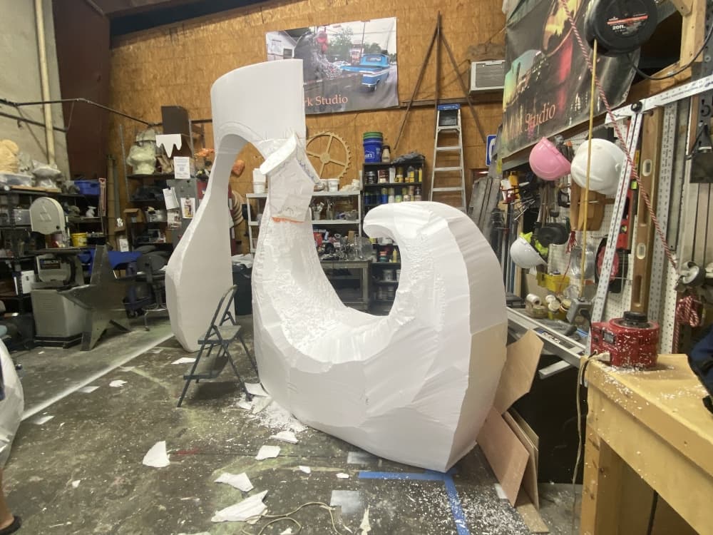 Flatfork Studio is creating an elf shoe for the holidays. (Darcy Sprague/Community Impact Newspaper)