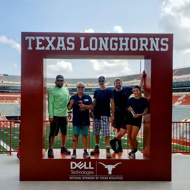 The Flatfork studio team at the Texas field. (Courtesy Flatfork Studio)