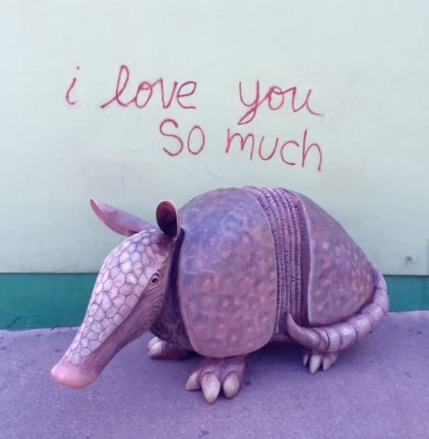 In 2016, Flatfork Studio created a large armadillo, which they brought around town to some of Austin's now iconic locations. (Courtesy Flatfork Studio)