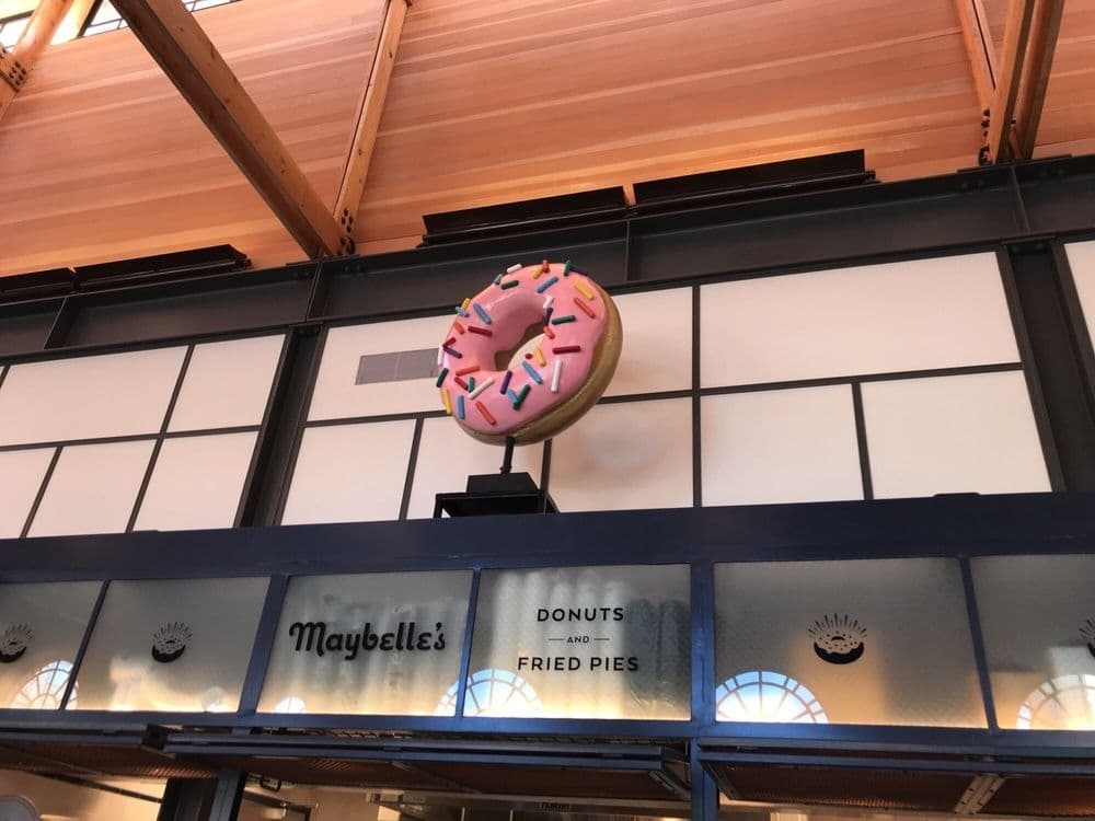 This three-foot donuts was created for Maybelle's donuts in San Antonio. (Courtesy Flatfork Studio)