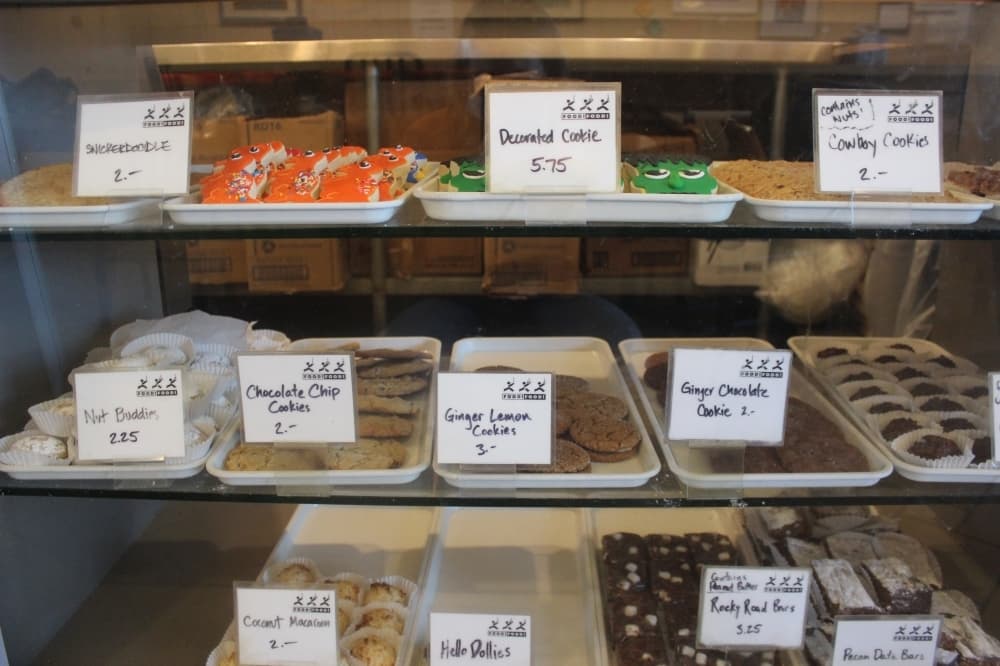 Baked goods at Food! Food! are made in house or at other local bakeries. (Olivia Aldridge/Community Impact Newspaper)