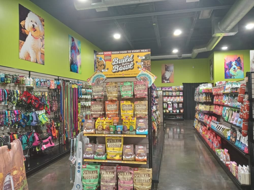 While emphasizing natural dog and cat foods and treats, Oli's Pet Stuff also has various dog and cat accessories. (Edmond Ortiz/Community Impact Newspaper)