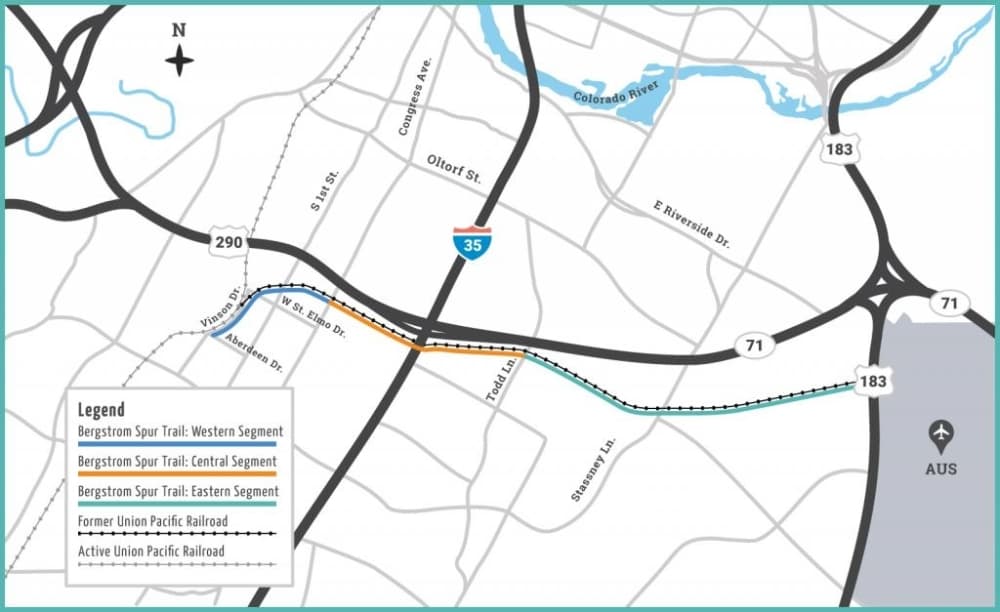 The Bergstrom Spur project extends 6.5 miles. (Courtesy Austin Public Works)