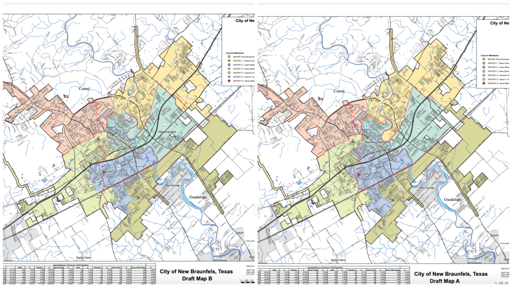 City of New Braunfels releases potential redistricting maps ahead of committee recommendation
