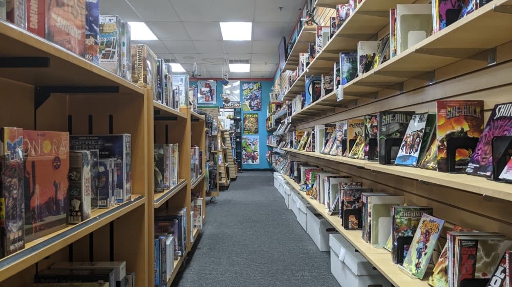 Rogues Gallery has a number of different graphic novels, role playing games, comics and other items in stock. 