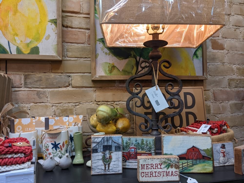 Home decor, including some Christmas items, are on display at Creative Touch.