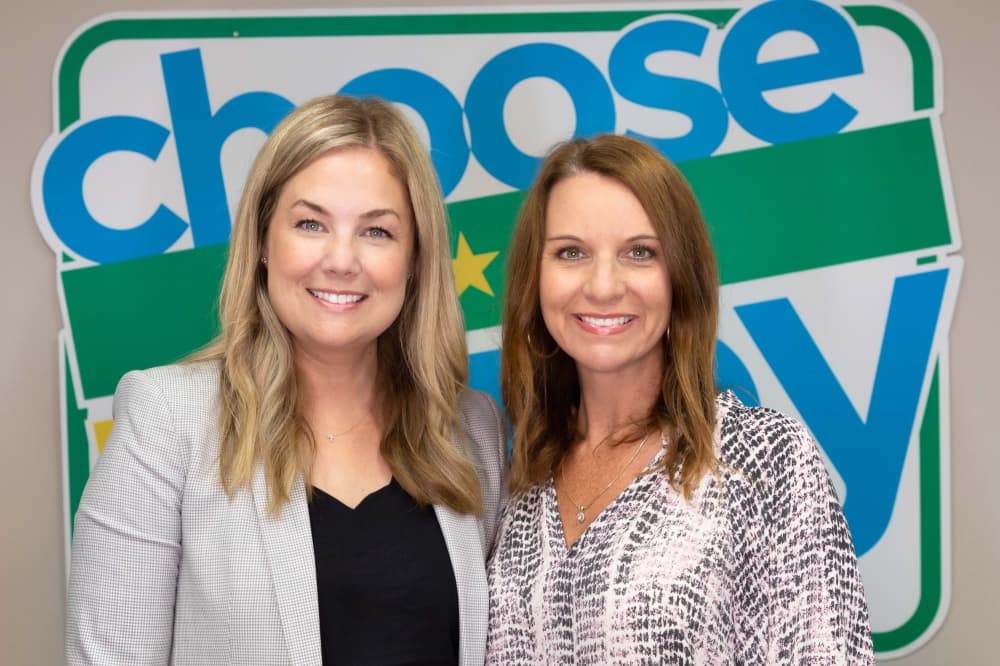 From left: Co-founders Amy Arnold and Jessica Stanley started Card My Yard in Austin in 2014. (Courtesy Card My Yard)