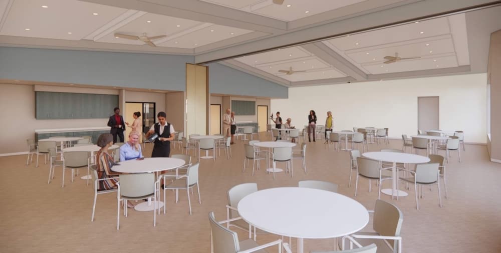A rendering of the community area at the updated Colleyville Senior Center. (Rendering courtesy Barker Rinker Seacat Architecture)