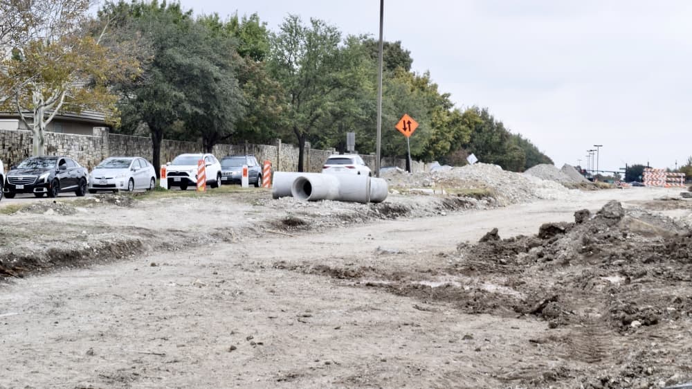 All traffic has switched to the southbound side as new northbound lanes are made. (Matt Payne/Community Impact Newspaper)