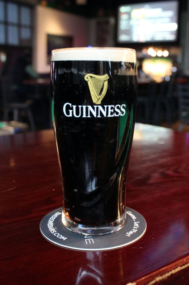 A pint of Guinness ($6.50) is a standard drink item at End Zone. (Karen Chaney/Community Impact Newspaper)