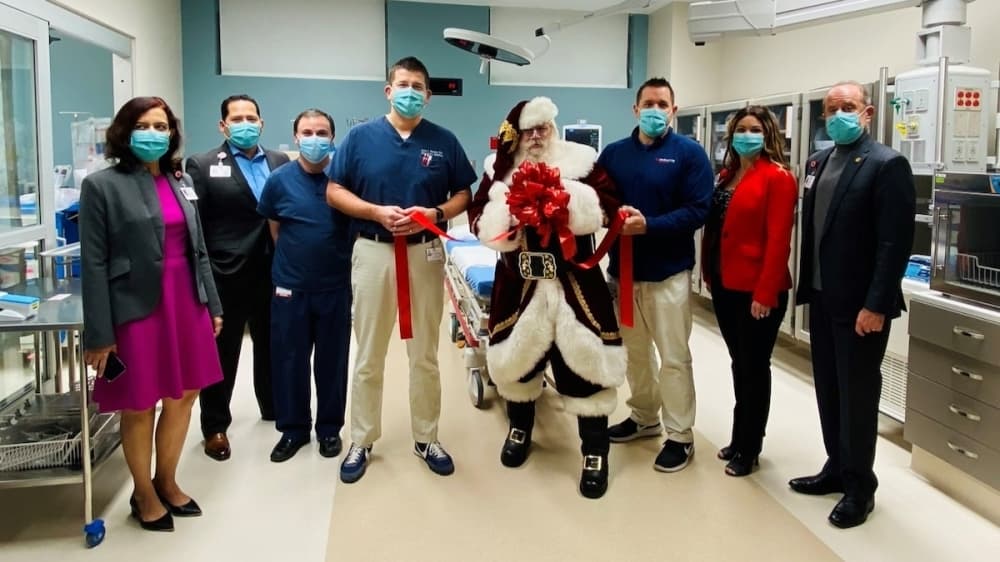 Santa stopped by Medical City McKinney on Dec. 13 to cut the ribbon on the hospital's expanded emergency room. (Courtesy Medical City McKinney)
