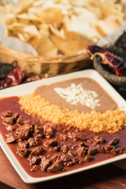 Asado de puerco ($14.99) dates to co-owner Sandra Correa’s great grandma’s time. It features pork tenderloins in a homemade red sauce. (Courtesy Chitos Authentic Mexican Restaurant)