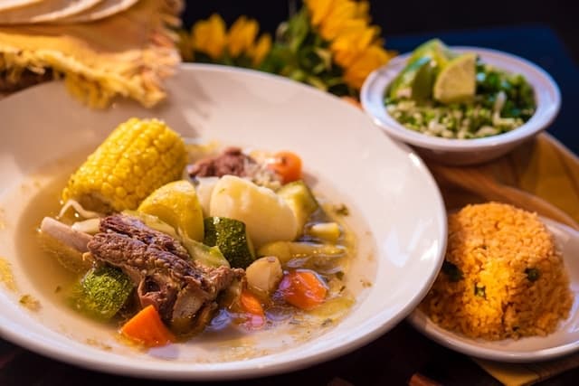 Comprised of veggies and beef, the Caldo de Res ($13.80) is always served with rice, salsa de molcajete and homemade corn tortillas. (Courtesy Chitos Authentic Mexican Restaurant)