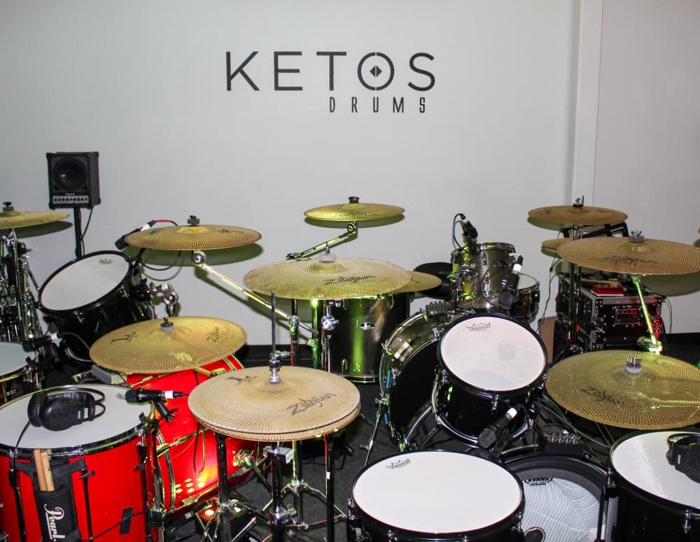 The drum room at Ketos Creative. (Bailey Lewis/Community Impact Newspaper)