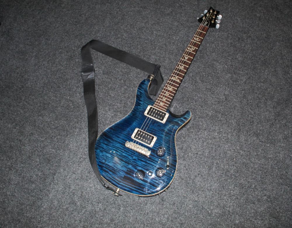 This Paul Reed Smith guitar is Allen Joanis’ favorite one he has. (Bailey Lewis/Community Impact Newspaper)