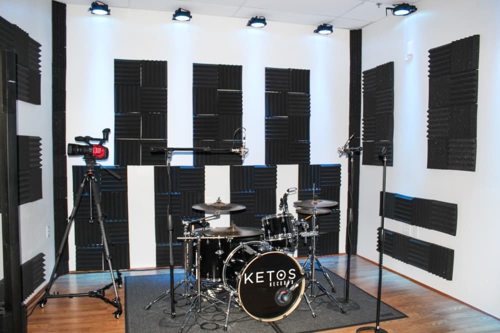The recording studio at Ketos Creative. (Bailey Lewis/Community Impact Newspaper)