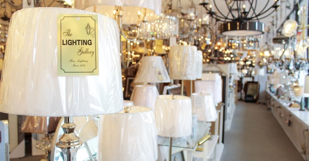Light fixtures available range from floor and table lamps to  pendant lights and chandeliers. (Emily Lincke/Community Impact Newspaper)