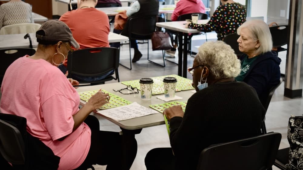 Several members of the McKinney Senior Recreation Center play a round of bingo. (Matt Payne/Community Impact Newspaper)
