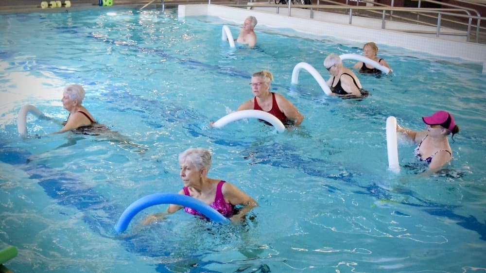 Members of the McKinney Senior Recreation Center participate in a morning water aerobics class. (Matt Payne/Community Impact Newpaper)