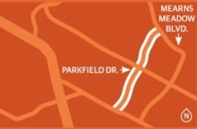 Map of construction on Parkfield Drive