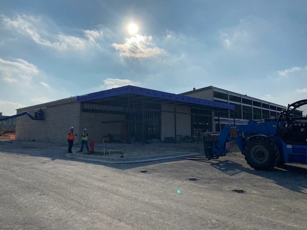 A $16.4 million aquatic practice center on the Cedar Ridge High School campus is expected to be completed by March or early April. (Brooke Sjoberg/Community Impact Newspaper)