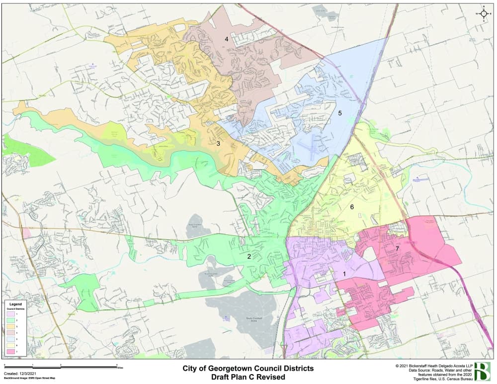 Georgetown City Council solidifies new district map