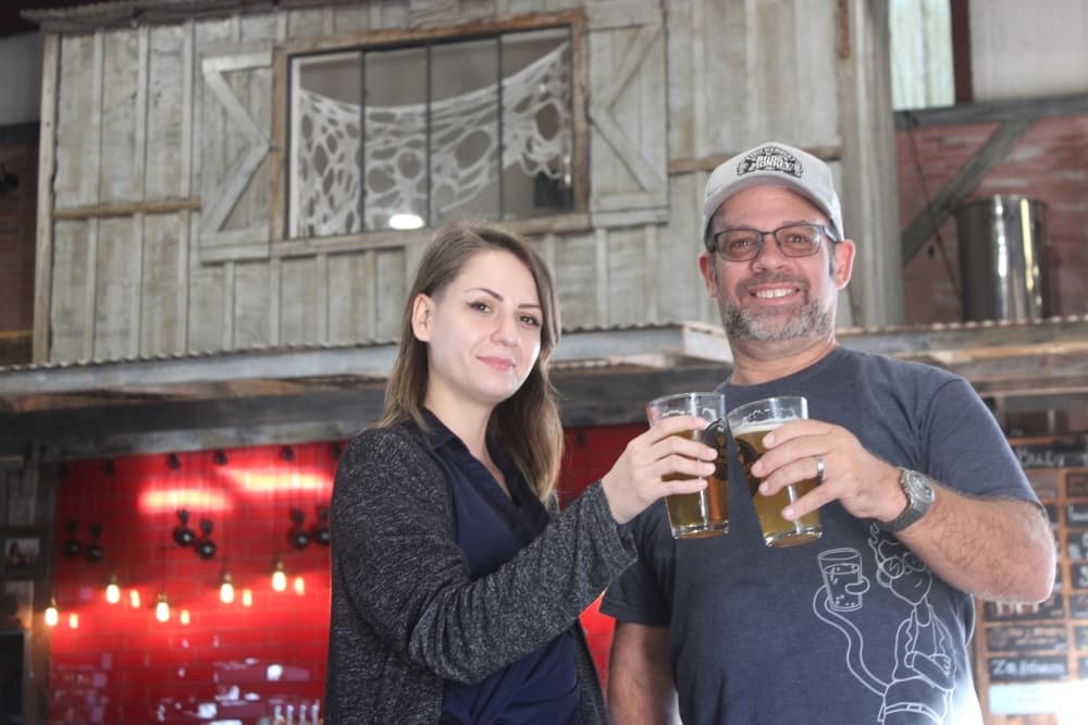 Suds Monkey Brewing Co. owner Greg Plummer and manager Jennifer Carter