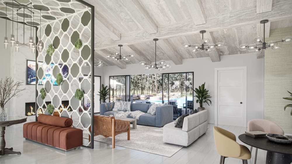 The community will also feature an amenity complex featuring a clubhouse with a fully-equipped fitness center, outdoor kitchen, swimming pool and spa. (Rendering courtesy Leva Living)