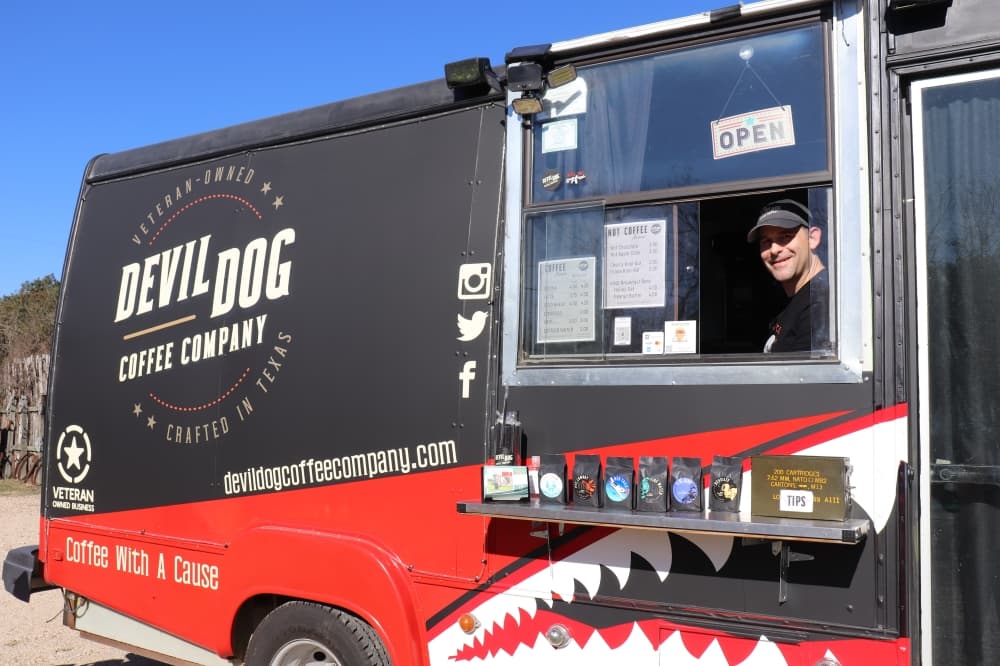 Veteran-owned Devil Dog Coffee Company relocates its coffee truck
