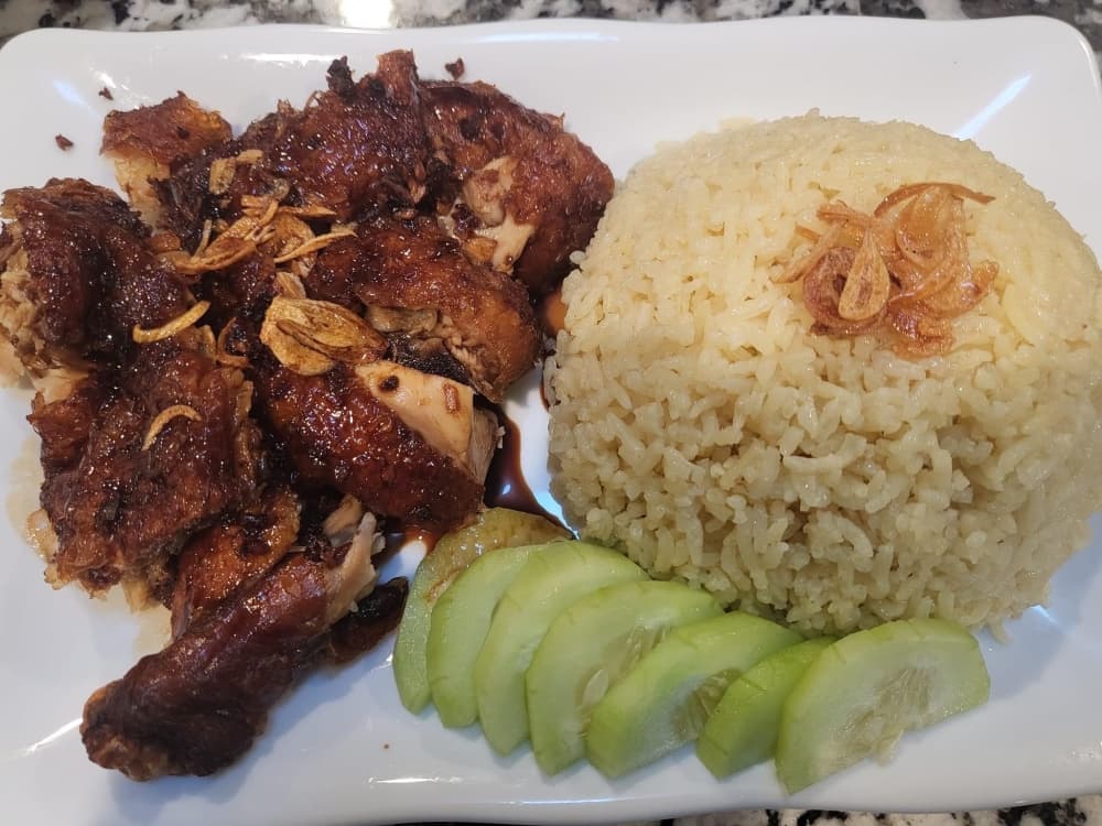 Hainamese Crispy Garlic Chicken Rice (Courtesy Sambal Chef)