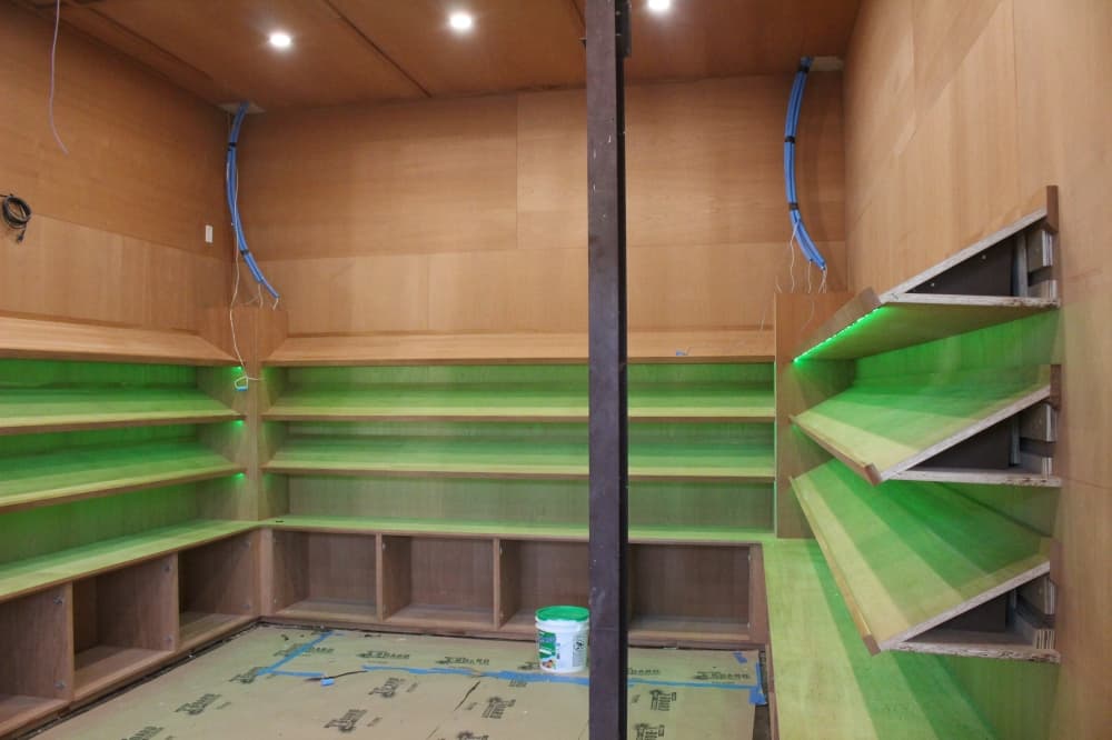 Clubhouse Cigar Bar will have a humidity-controlled cigar display room where customers can select cigars. (Ally Bolender/Community Impact Newspaper)