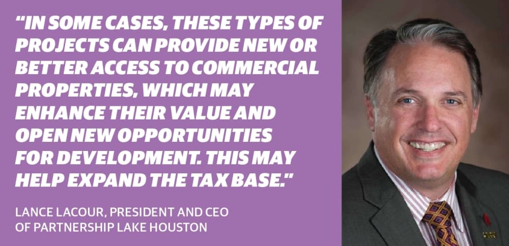 Lance LaCour, president and CEO of Partnership Lake Houston, said he believes mobility projects such as these can have positive effects on local businesses once completed. (Ronald Winters/Community Impact Newspaper) 